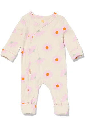 HEMA Newborn Meegroei Boxpakje Rib Bamboe Met Stretch Bloemen