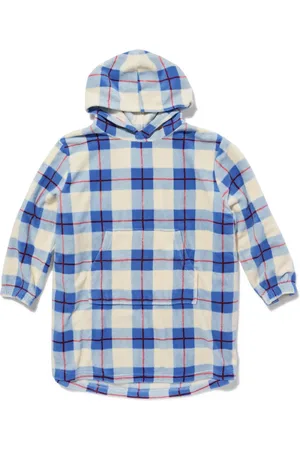 HEMA Kinder Nachthemd Fleece Ruiten Onesize Maat 134 - 164