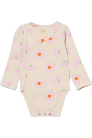 HEMA Newborn Meegroei Overslagromper Rib Met Bamboe Stretch Bloem
