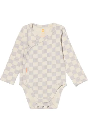 HEMA Newborn Meegroei Overslagromper Rib Met Bamboe Stretch Ruiten