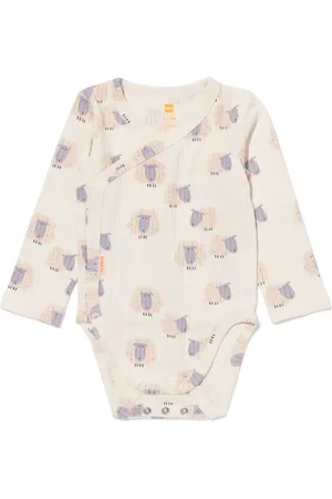 HEMA Newborn Meegroei Overslagromper Rib Met Bamboe Stretch Schaap
