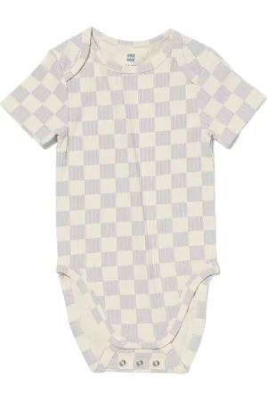 HEMA Meegroeiromper Rib Bamboe Met Stretch Ruiten