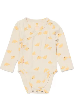 HEMA Newborn Meegroei Overslagromper Rib Met Bamboe Stretch Vogels