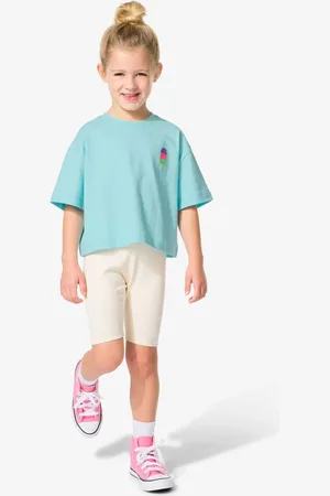 HEMA Kinder Korte Leggings Rib Kersen - 2 Stuks