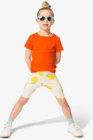 HEMA Kinder Korte Leggings Rib Ananassen - 2 Stuks