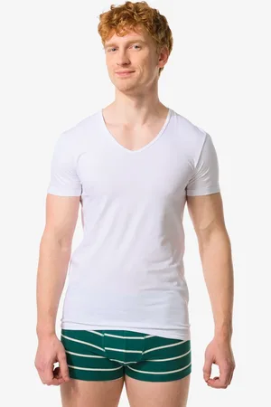 HEMA Heren Ondershirt Slim Fit V-hals Naadloos - 2 Stuks