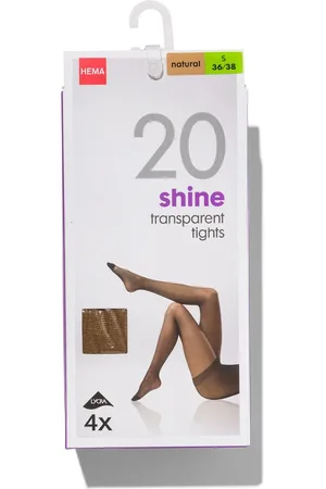 HEMA 4-pak Pantys Glans Transparant 20 Denier