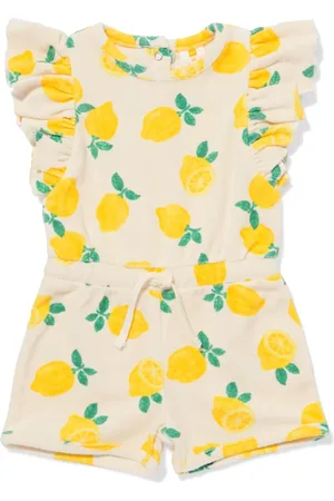 HEMA Babyjumpsuit Badstof Citroenen