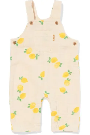 HEMA Newborn Tuinbroek Mousseline Citroen