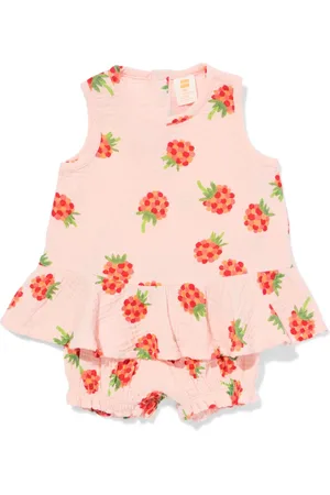 HEMA Baby Kledingset Mousseline Frambozen