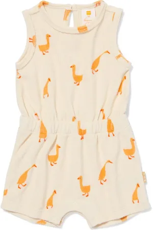 HEMA Newborn Jumpsuit Badstof Eenden