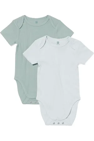 HEMA Meegroeirompers Rib Bamboe Met Stretch - 2 Stuks
