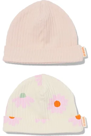 HEMA Baby Mutsen Rib Met Bamboe Bloemen - 2 Stuks