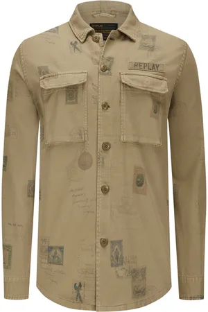 Replay Overshirt van katoen met alloverprint