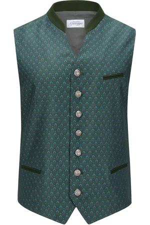 Grasegger Manufaktur Traditioneel gilet met fijn Jacquard-motief