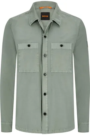 HUGO BOSS Licht overshirt met borstzakken met knoopsluiting en logopatch