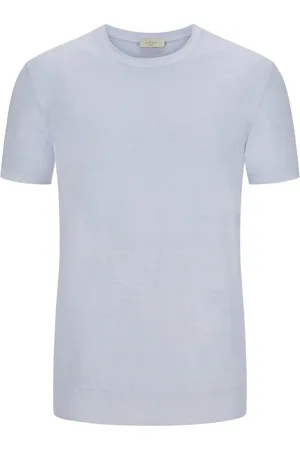 ALTEA T-shirt van linnen en katoen in gewassen look