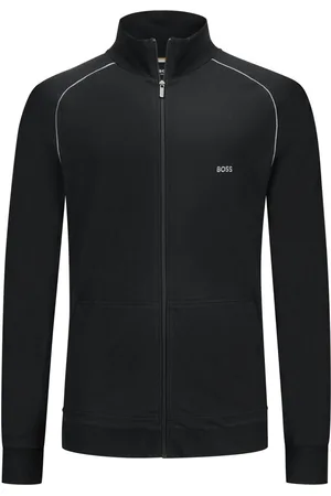 HUGO BOSS Licht Homewear sweatvest met logo-borduursel