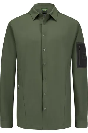HUGO BOSS Overshirt met stretchgehalte, waterafstotend