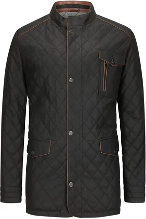 Maddox Country Gevoerde lamsleren jas met ruitmotief