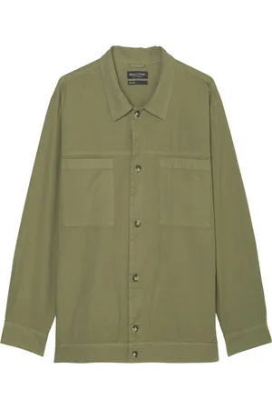 Marc O’ Polo Overshirt van katoen met linnen