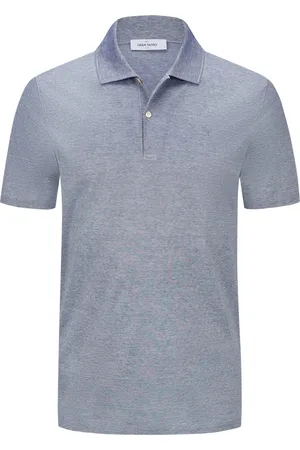 Gran Sasso Poloshirt van licht katoen met verfijnd streepjesmotief