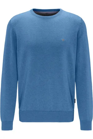 Fynch-Hatton Pullover van gebreid katoen met logo-borduursel