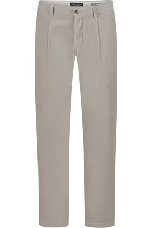 Marc O’ Polo Corduroy broek van biokatoen met tailleplooien, tapered fit