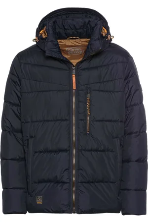 Camel Active Waterafstotende gewatteerde jas met leren patch op de mouw