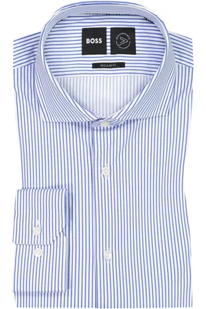 HUGO BOSS Overhemd met fineliner motief in performance stretch, regular fit