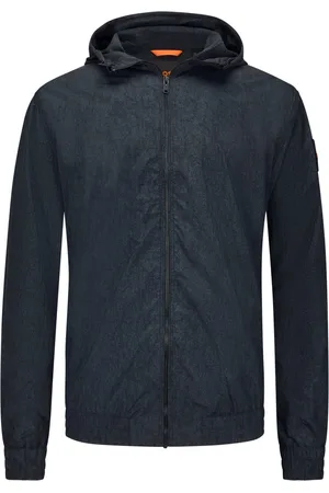 HUGO BOSS Jas Landye met crinkle-effect