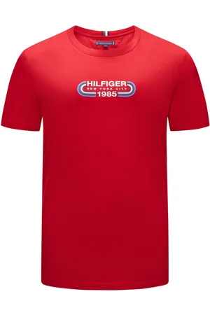 Tommy Hilfiger T-shirt van katoen met rubberen merklogo