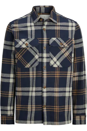 JACK & JONES Overshirt van katoen met glencheck-patroon