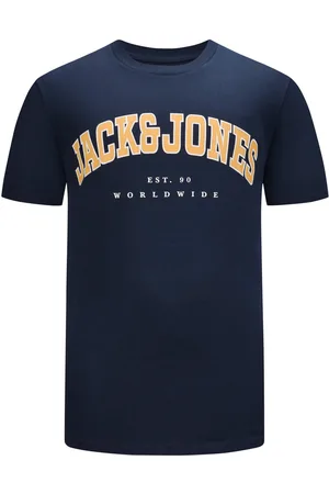 JACK & JONES T-shirt met rubberen merklogo