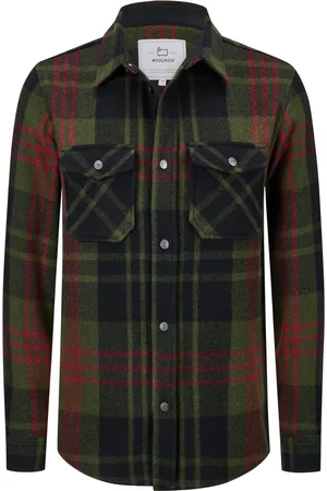Woolrich Overshirt met tartanmotief van een wolmix