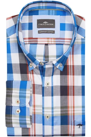 Fynch-Hatton Overhemd van supersoft cotton met ruitpatroon