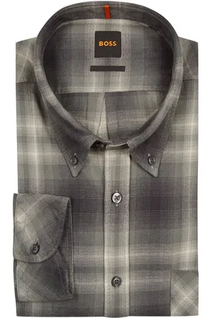 HUGO BOSS Flanellen overhemd met ruitmotief, regular fit