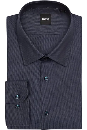 HUGO BOSS Overhemd met geweven structuur en stretchgehalte