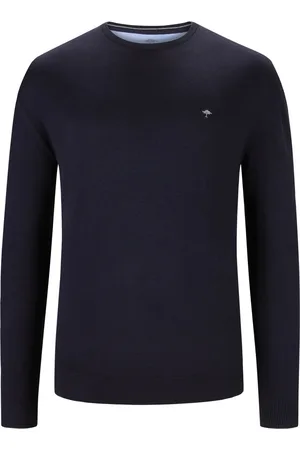 Fynch-Hatton Pullover van gebreid katoen met logo-borduursel