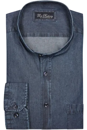 Tom Rusborg Jeans overhemd met opstaande kraag