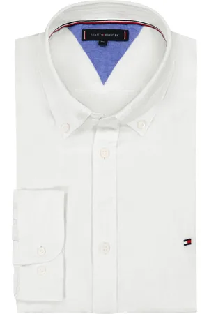 Tommy Hilfiger Linnen overhemd met logo-borduursel, regular fit