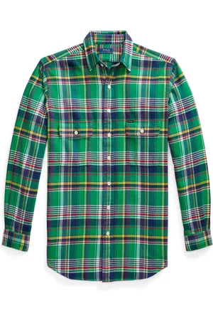 Ralph Lauren Flanellen overhemd van katoen met check-motief en borstzakken