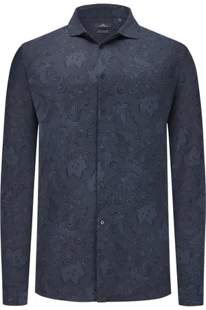 Ragman Softknit overhemd met paisleymotief, modern fit