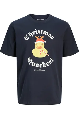 JACK & JONES T-shirt met kerstprint op de voorkant