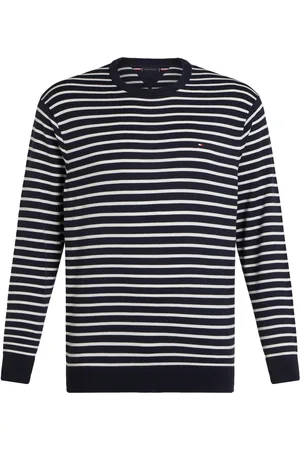 Tommy Hilfiger Pullover van katoen met streepmotief en logo-borduursel