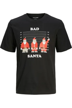 JACK & JONES T-shirt met kerstprint op de voorkant
