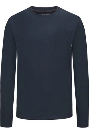 Marc O’ Polo Longsleeve van katoen in gemêleerde look, regular fit