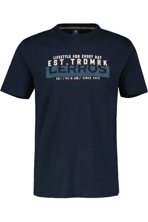 Lerros Gemêleerd T-shirt van katoen met frontprint