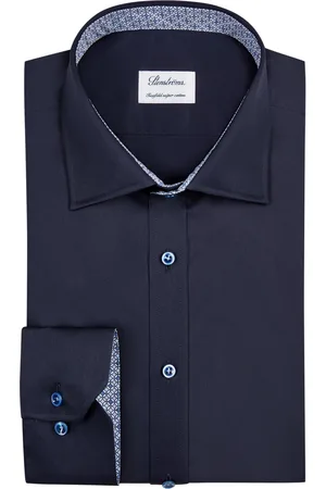 Stenströms Twill overhemd met bies van twofold super cotton