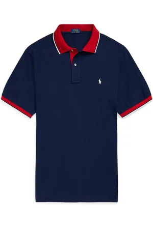 Ralph Lauren Poloshirt met logo-borduursel en contrasterende boordjes
